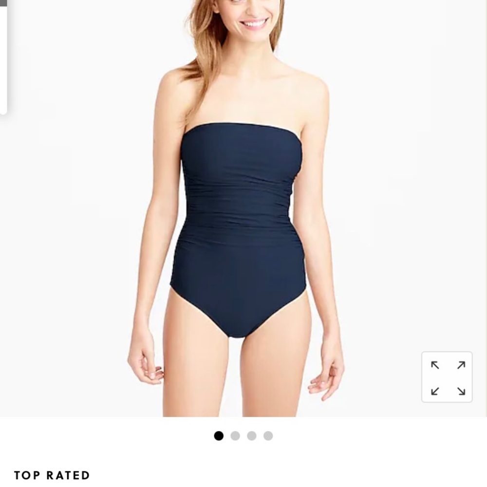J Crew bandeau ruched one-piece bathing suit